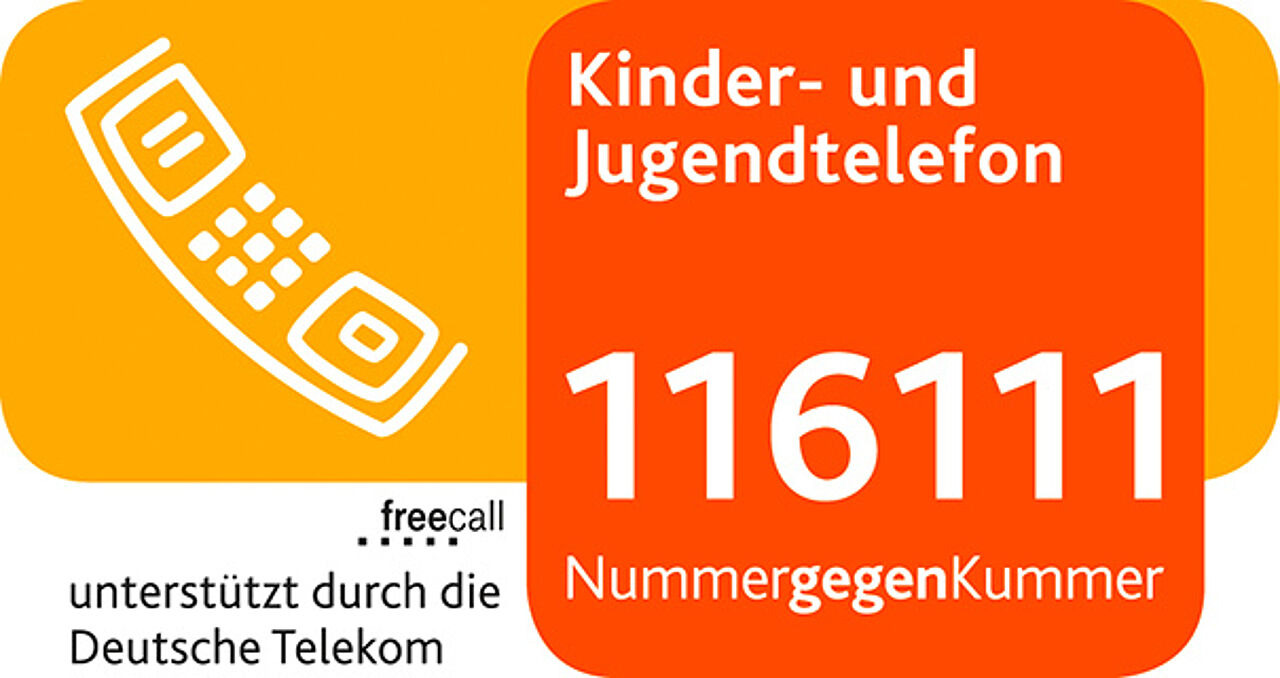 Logo: Kinder- und Jugendtelefon Nummer gegen Kummer 116111